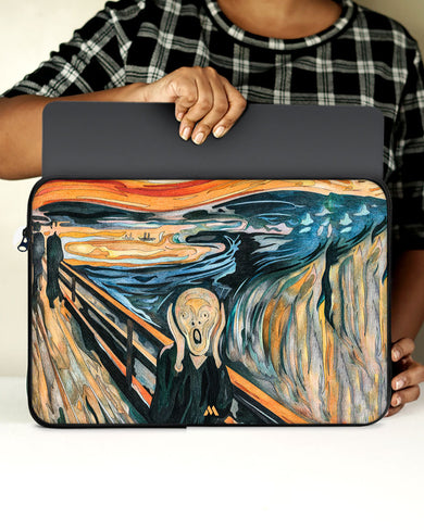 The Scream in Technicolor [Edvard Munch] MacBook / Laptop-Sleeve