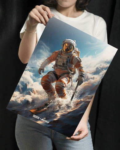 Cosmic Skiing Adventure [BREATHE] Metal-Poster