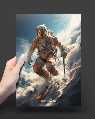 Cosmic Skiing Adventure [BREATHE] Metal-Poster