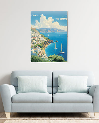 Santorini Cliffside [BREATHE] Metal-Poster