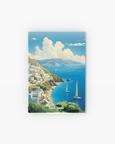 Santorini Cliffside [BREATHE] Metal-Poster