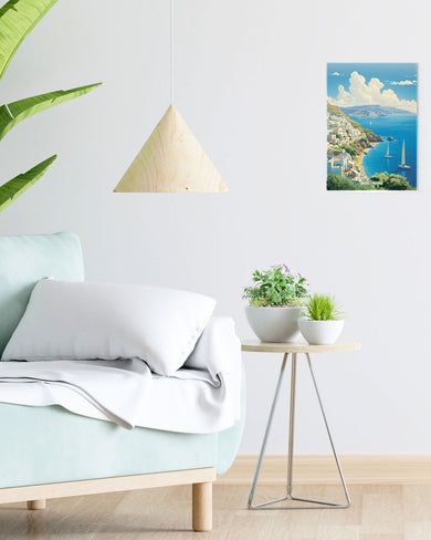 Santorini Cliffside [BREATHE] Metal-Poster