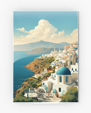 Picturesque Santorini [BREATHE] Metal-Poster