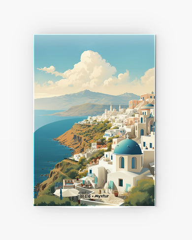 Picturesque Santorini [BREATHE] Metal-Poster