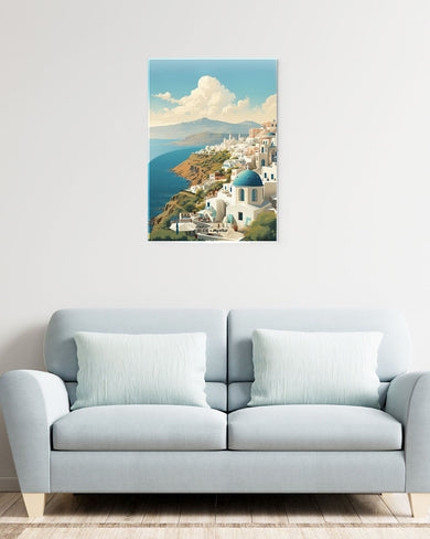 Picturesque Santorini [BREATHE] Metal-Poster