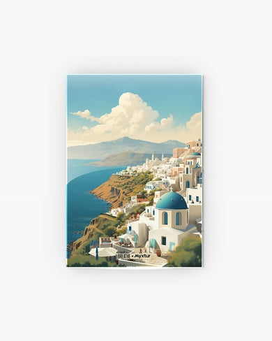 Picturesque Santorini [BREATHE] Metal-Poster