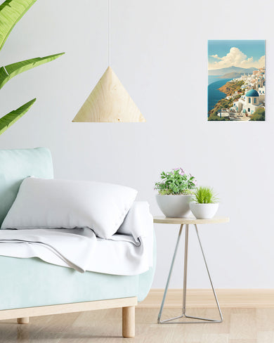 Picturesque Santorini [BREATHE] Metal-Poster