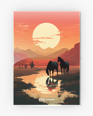 Horses by the Brook [BREATHE] Metal-Poster
