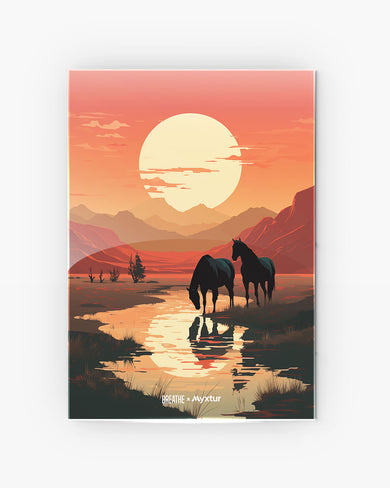 Horses by the Brook [BREATHE] Metal-Poster