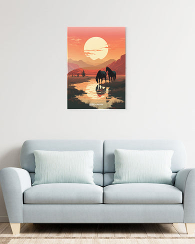 Horses by the Brook [BREATHE] Metal-Poster
