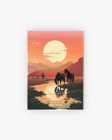 Horses by the Brook [BREATHE] Metal-Poster