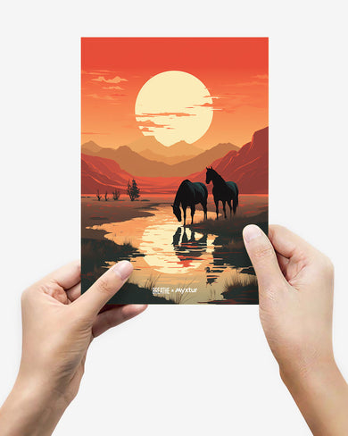 Horses by the Brook [BREATHE] Metal-Poster
