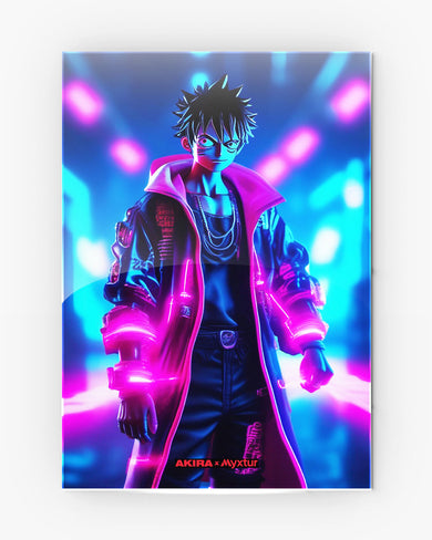 One Piece-Neon Luffy [AKIRA] Metal-Poster