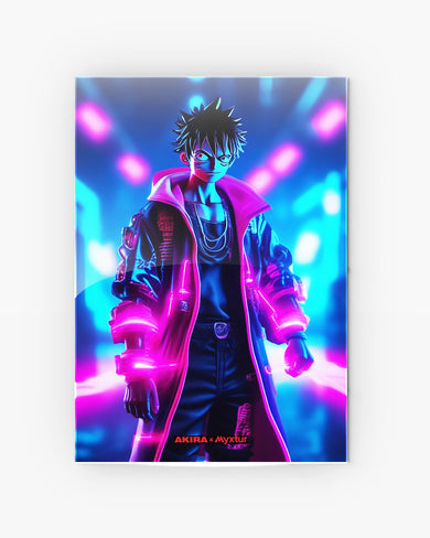 One Piece-Neon Luffy [AKIRA] Metal-Poster