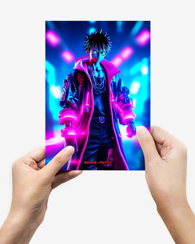 One Piece-Neon Luffy [AKIRA] Metal-Poster