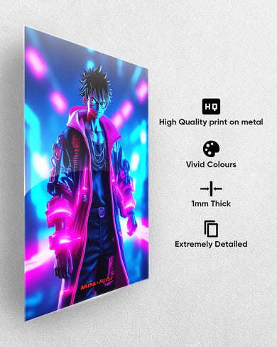 One Piece-Neon Luffy [AKIRA] Metal-Poster