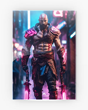 God of War-Neon Kratos Metal-Poster