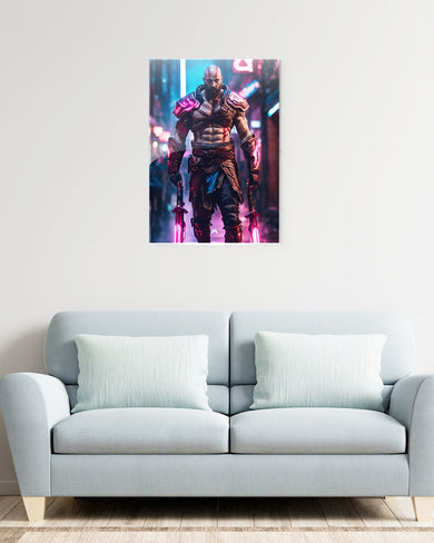 God of War-Neon Kratos Metal-Poster