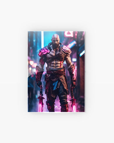 God of War-Neon Kratos Metal-Poster