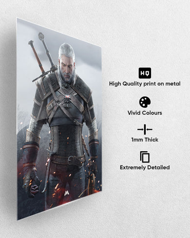 Witcher-White Wolf Metal-Poster