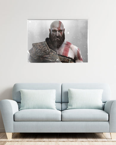 God of War-Kratos Metal-Poster