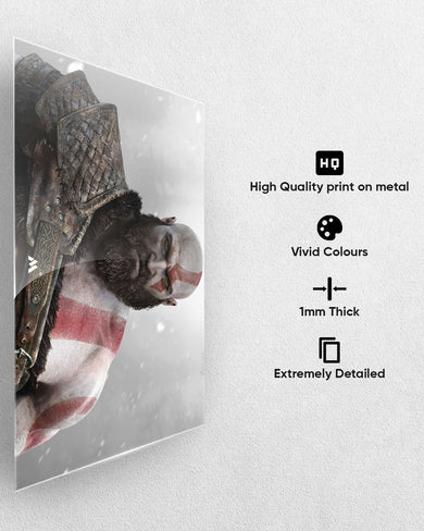 God of War-Kratos Metal-Poster