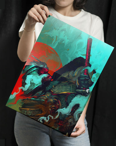 Samurai Fantasy Art-Katana Carnage Metal-Poster