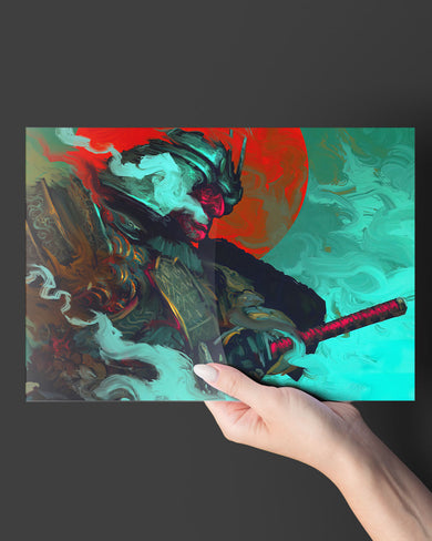 Samurai Fantasy Art-Katana Carnage Metal-Poster