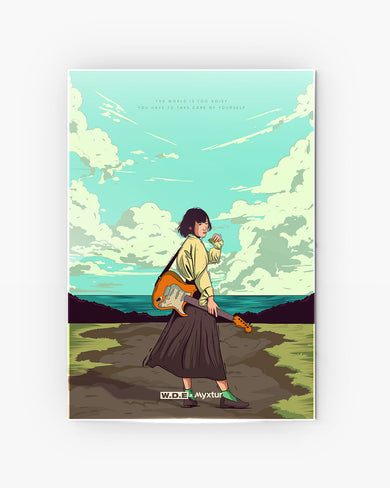 Girl With Guitar [WDE] Metal-Poster