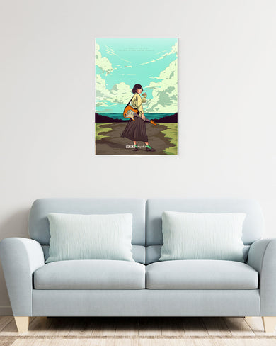 Girl With Guitar [WDE] Metal-Poster