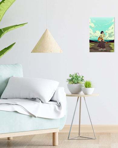 Girl With Guitar [WDE] Metal-Poster