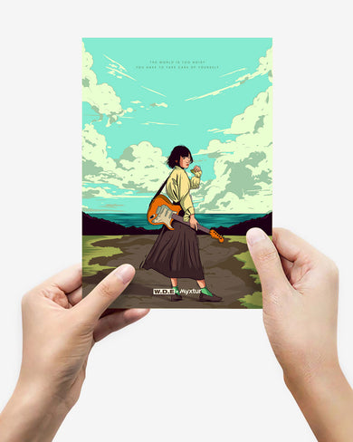 Girl With Guitar [WDE] Metal-Poster