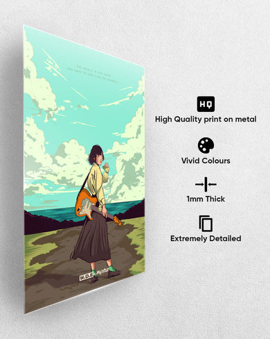 Girl With Guitar [WDE] Metal-Poster