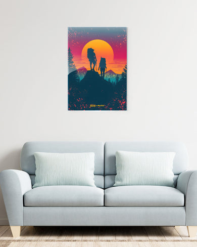 Backpacker Sunset [BREATHE] Metal-Poster