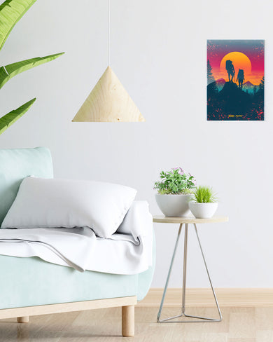 Backpacker Sunset [BREATHE] Metal-Poster