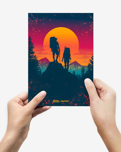 Backpacker Sunset [BREATHE] Metal-Poster