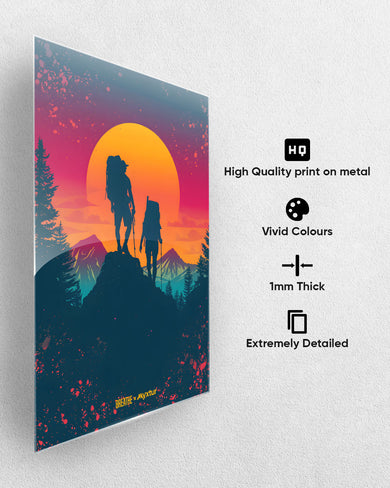 Backpacker Sunset [BREATHE] Metal-Poster