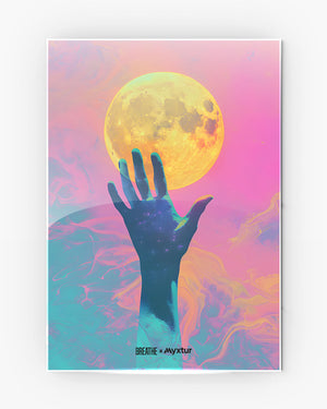 Glowing Handrise [BREATHE] Metal Poster