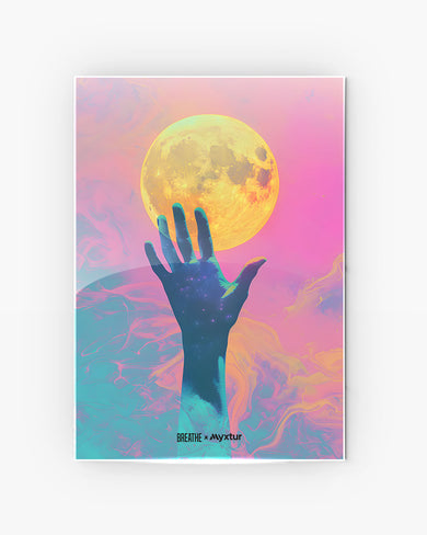 Glowing Handrise [BREATHE] Metal-Poster