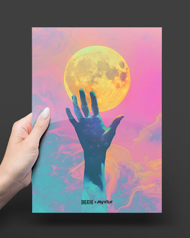 Glowing Handrise [BREATHE] Metal-Poster