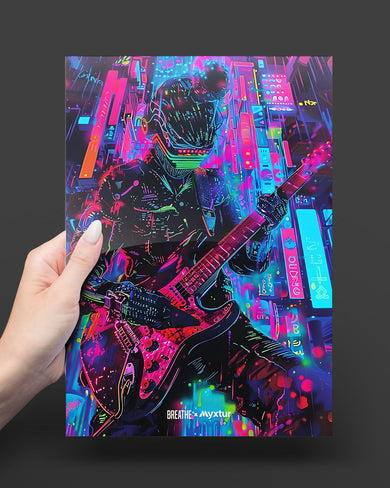 Neon Strings [BREATHE] Metal-Poster