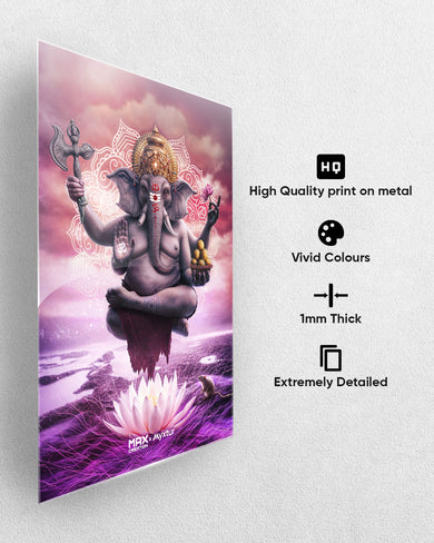 Divine Ganesha Grace [MaxCreation] Metal Poster