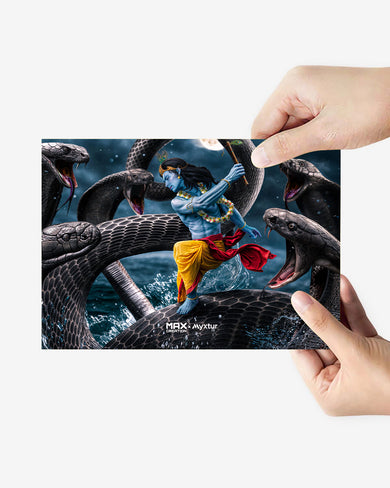 Krishna and Kaalia [MaxCreation] Metal-Poster