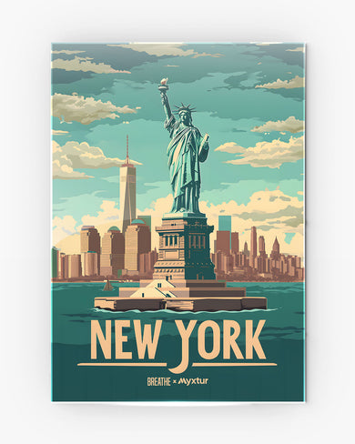 New York in Liberty [BREATHE] Metal Poster