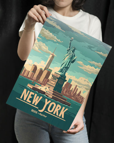 New York in Liberty [BREATHE] Metal Poster