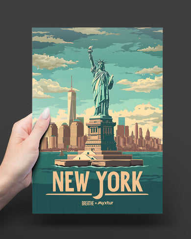 New York in Liberty [BREATHE] Metal Poster