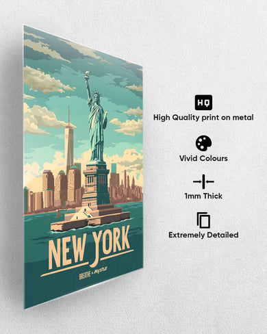 New York in Liberty [BREATHE] Metal Poster