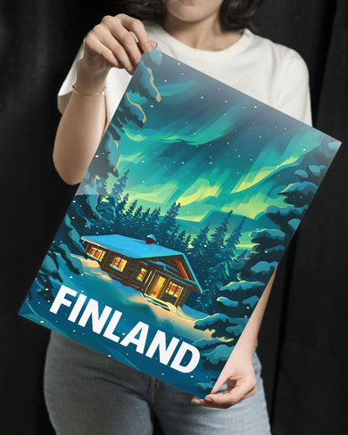 Aurora in Finland [BREATHE] Metal Poster