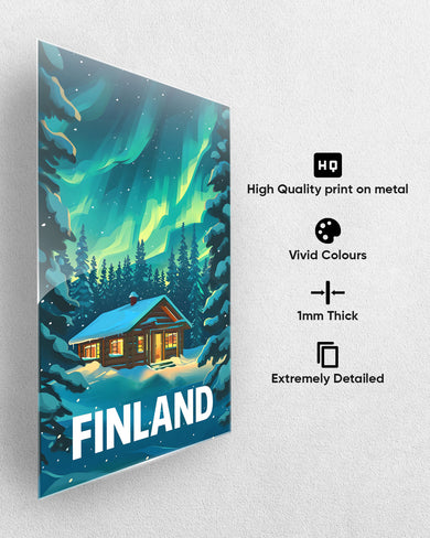 Aurora in Finland [BREATHE] Metal Poster