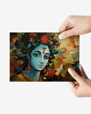 Shiva in Watercolours Metal Poster